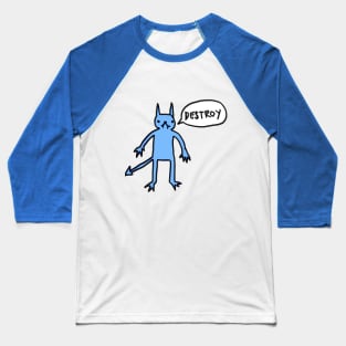 Doodle Demon Destroy Baseball T-Shirt